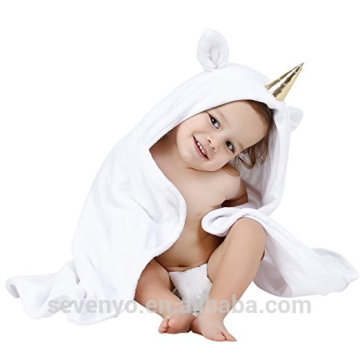 Toalha de bebê com capuz 100% bambu orgânico bambu bebê com capuz toalha animal rosto bebê toalha de banho - Unicorn